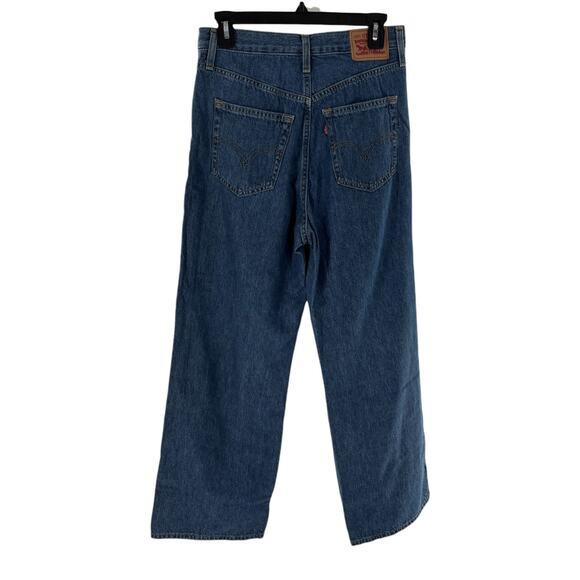 Levi's Blue High Waisted Straight Leg Jeans - Picture 6 of 11